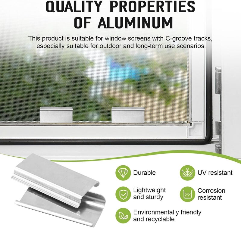 IFERLA 30 PCS Window Screen Pull Tabs Replacement, Durable Window Screen Spline Channel Pull Lift Tabs, Window Screen Clips for Flat Spline, Aluminum Anti-UV Don’t Broken Like Plastic Pull Tabs in Sunlight - Image 3
